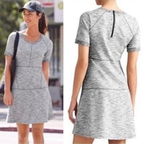 Athleta - Women’s Size Medium Heather Grey A-Line Short/Cap Sleeve Dress - Picture 1 of 8
